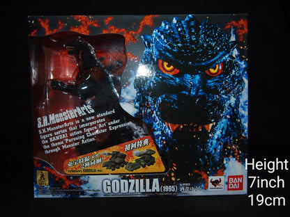 S.H. Monsterarts Godzilla 1995 Burning Godzilla VS Destroyer with Box.Opened.God-068